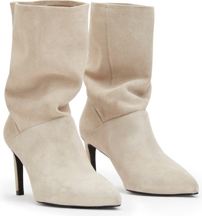 AllSaints Orlana Pointed Toe Boot | Heeled Booties | Fall Boots | White Boots | White Booties | Nordstrom
