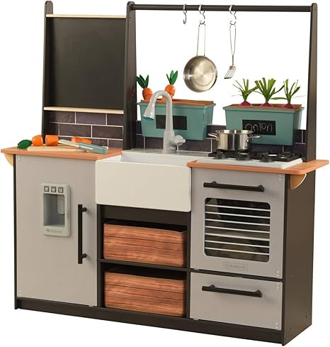 KidKraft Wooden Farm to Table Play Kitchen with EZ Kraft Assembly, Lights & Sounds, Ice Maker and... | Amazon (US)