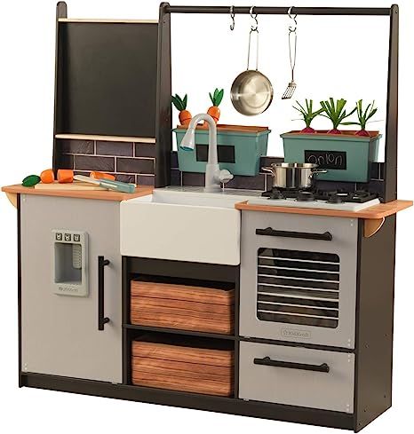 KidKraft Wooden Farm to Table Play Kitchen with EZ Kraft Assembly, Lights & Sounds, Ice Maker and... | Amazon (US)