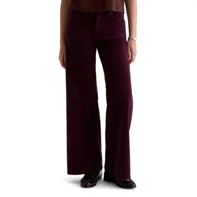 AG Saige High Waist Wide Leg Jeans in Wood Brown at Nordstrom, Size 27 | Nordstrom