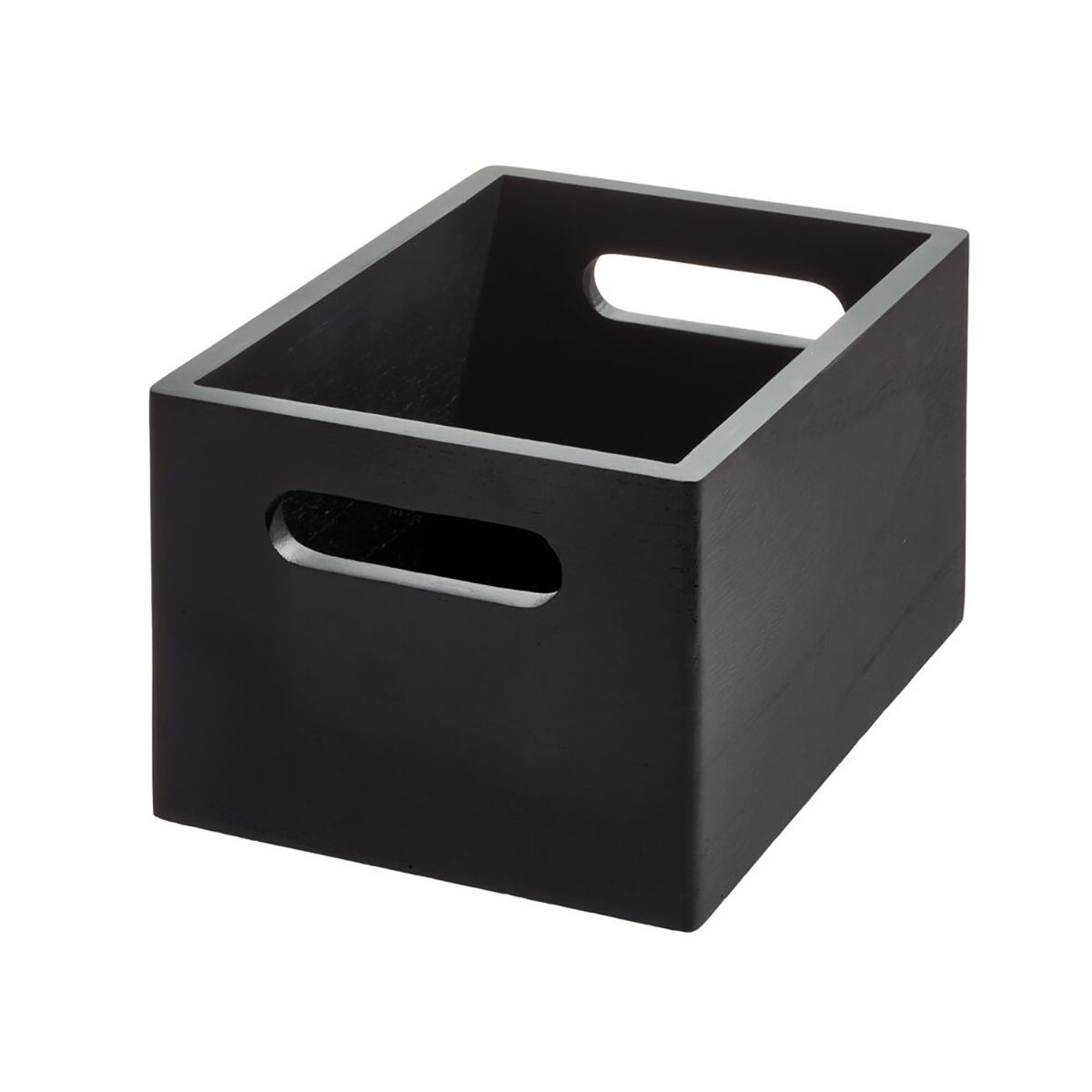 THE HOME EDIT Narrow Wooden All-Purpose Bin Onyx | The Container Store