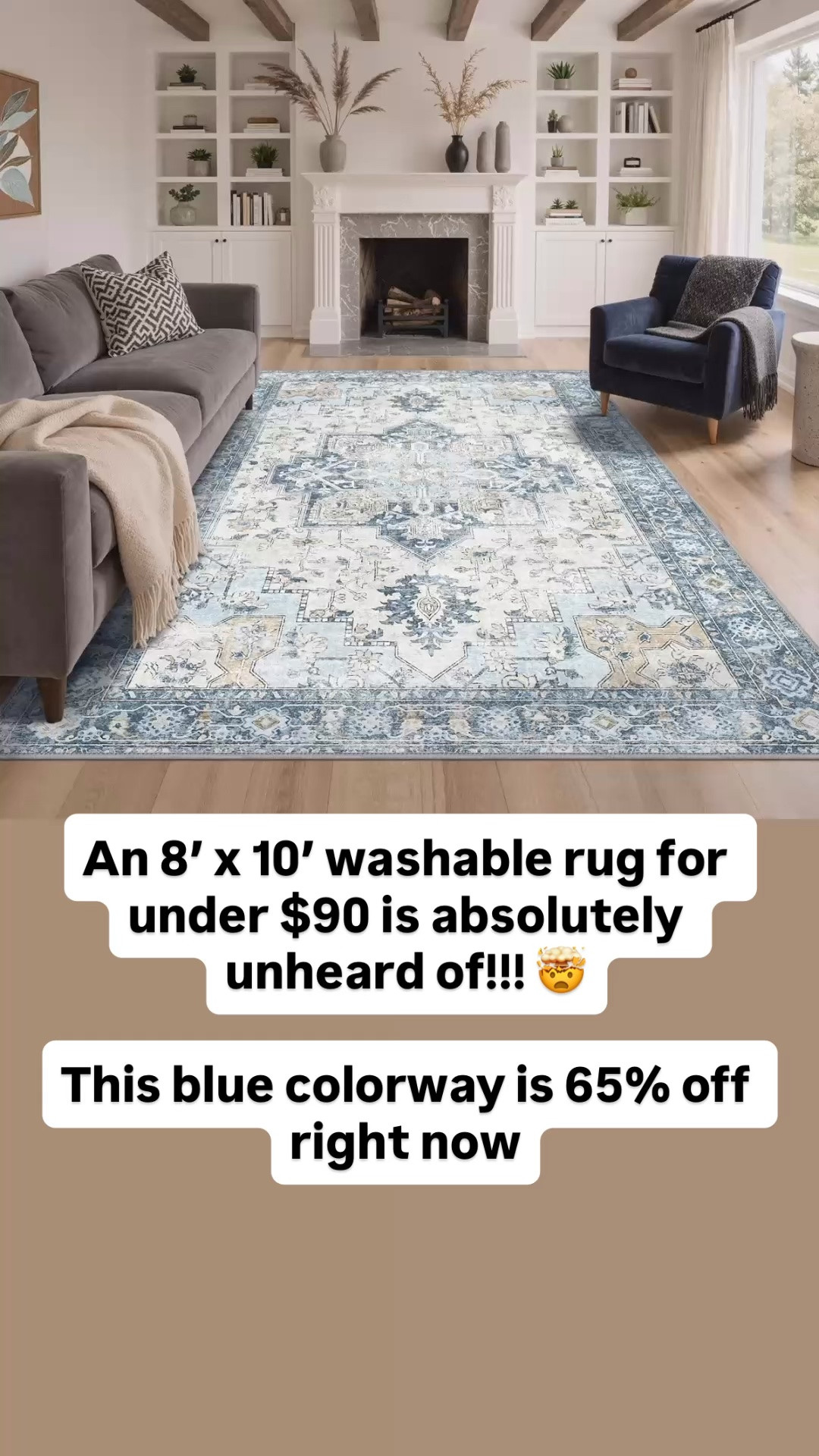 If you’ve been in the market for an 8x10 washable rug, this one is on HUGE sale (65% off, under $90)!!!

Tons of other colorways are 50% off or more too.

#LTKSaleAlert #LTKHome