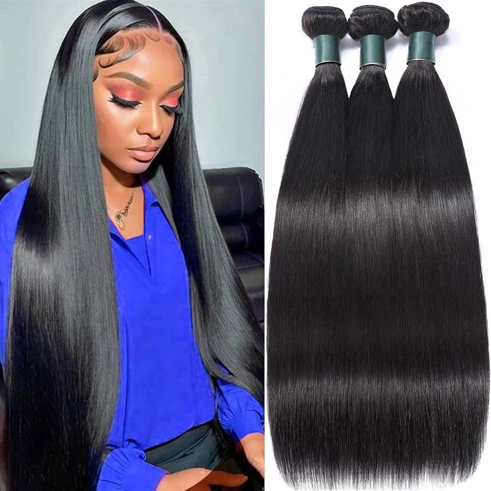 Great Grace Brazilian Straight Bundles Human Hair 24 26 28 Inch 12A 100% Unprocessed Virgin Human... | Amazon (US)