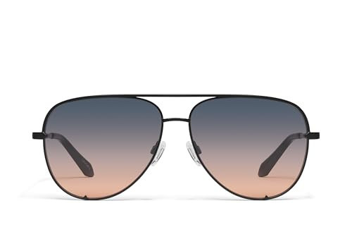 Quay Aviator Sunglasses, Black Smoke to Coral, Extra Large | Amazon (US)