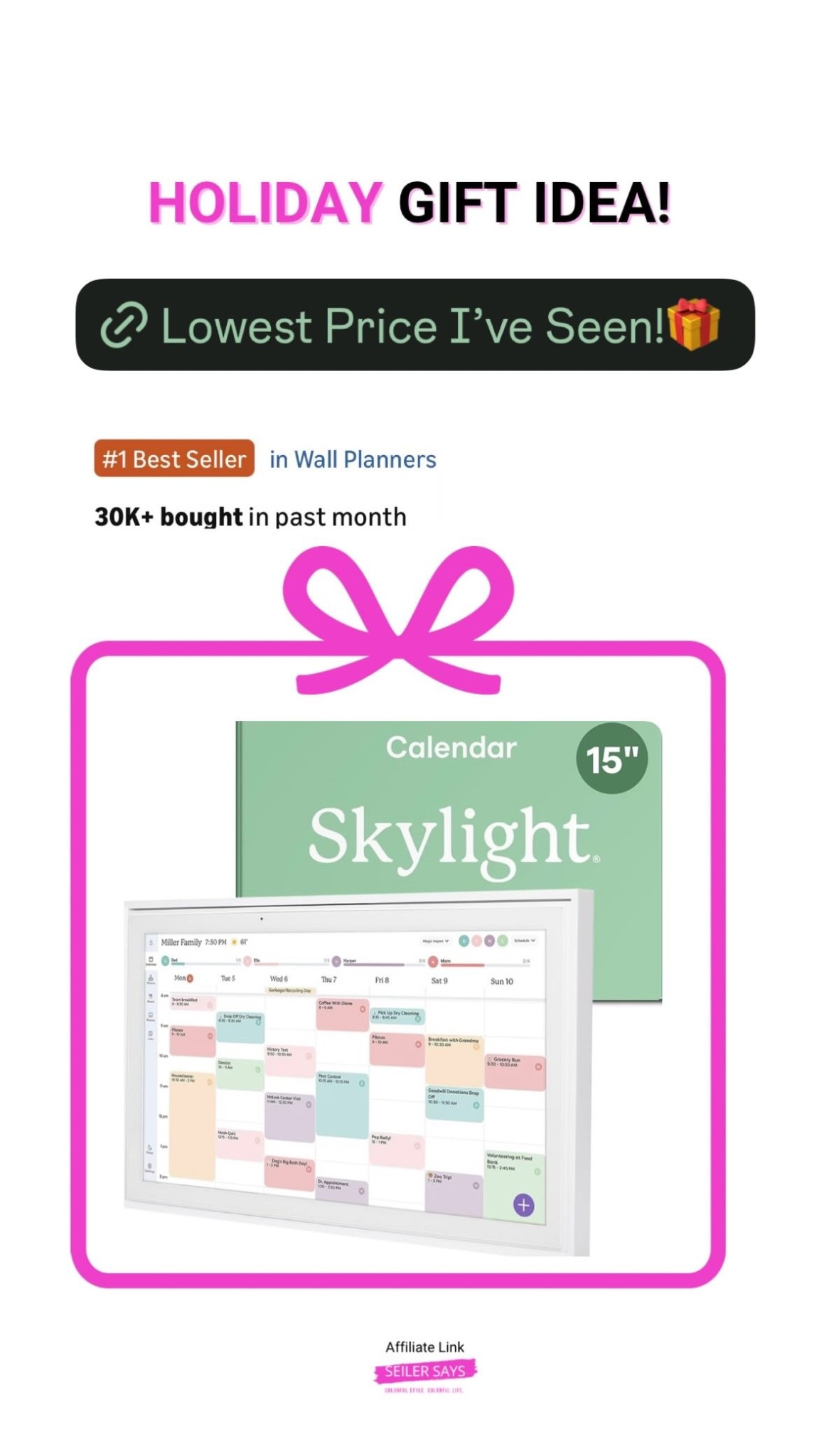 Skylight Digital Family Calendar from Amazon is on sale for the Christmas, holiday shopping season!

#LTKdayinmylife #LTKCyberWeek #LTKmomlife