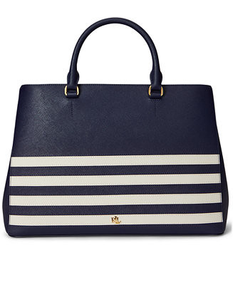 Crosshatch Leather Large Hanna Satchel | Macy's