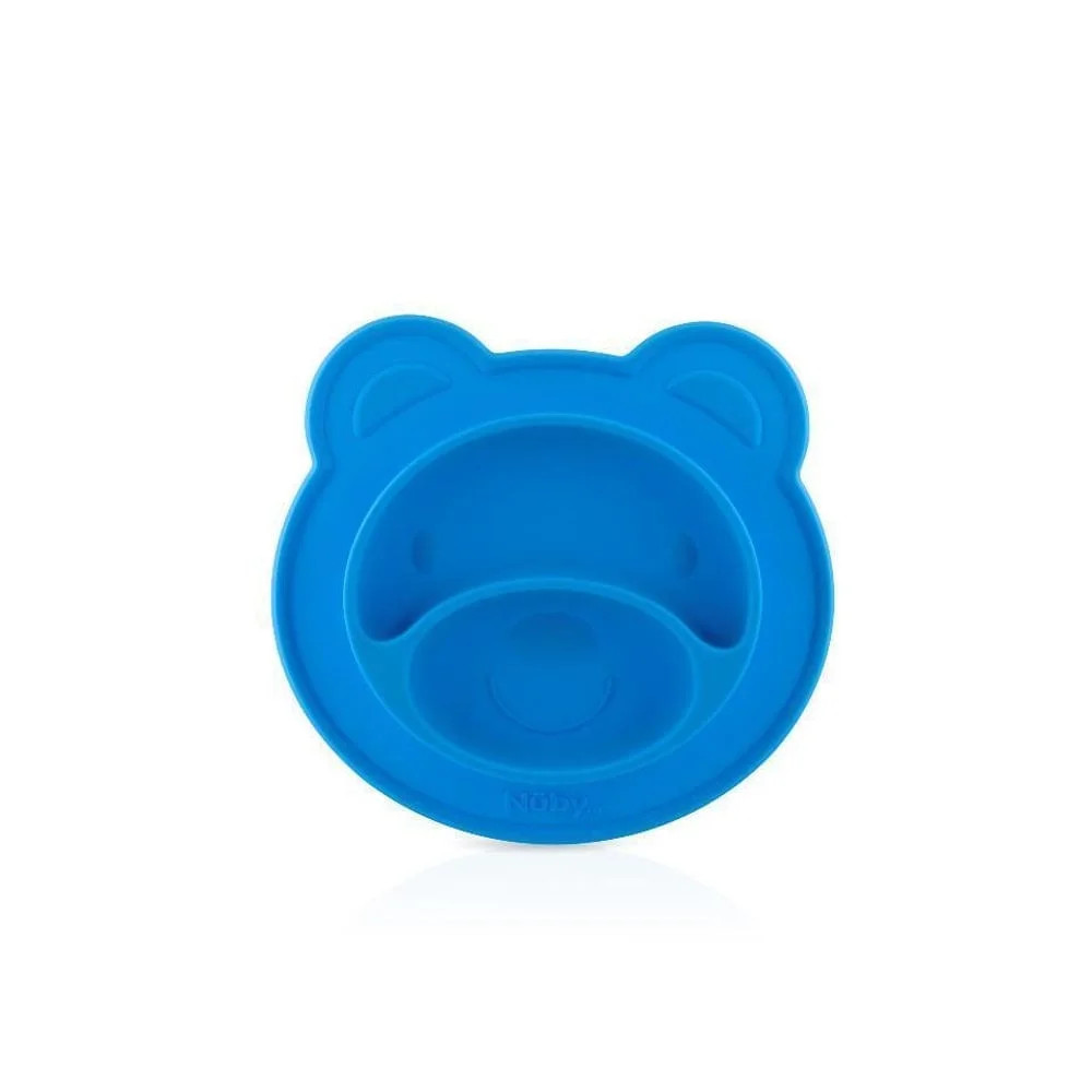 Nuby Baby Led Feeding Sure Grip Miracle Mat Section Plate, Aqua Bear 6+m - Walmart.com | Walmart (US)