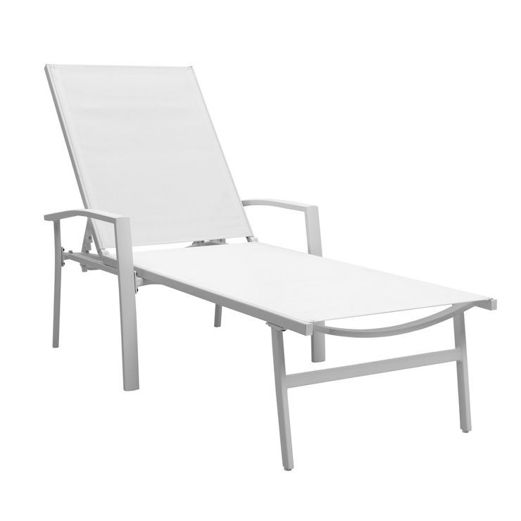 Outdoor Textilene Chaise Lounge - White - NUU GARDEN | Target