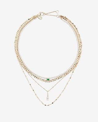 Four Row Stone Pendant Necklace | Express