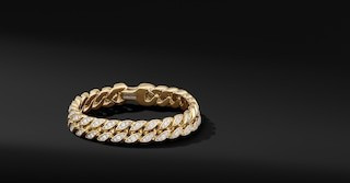 Curb Chain Bracelet in 18K Yellow Gold with Diamonds | David Yurman