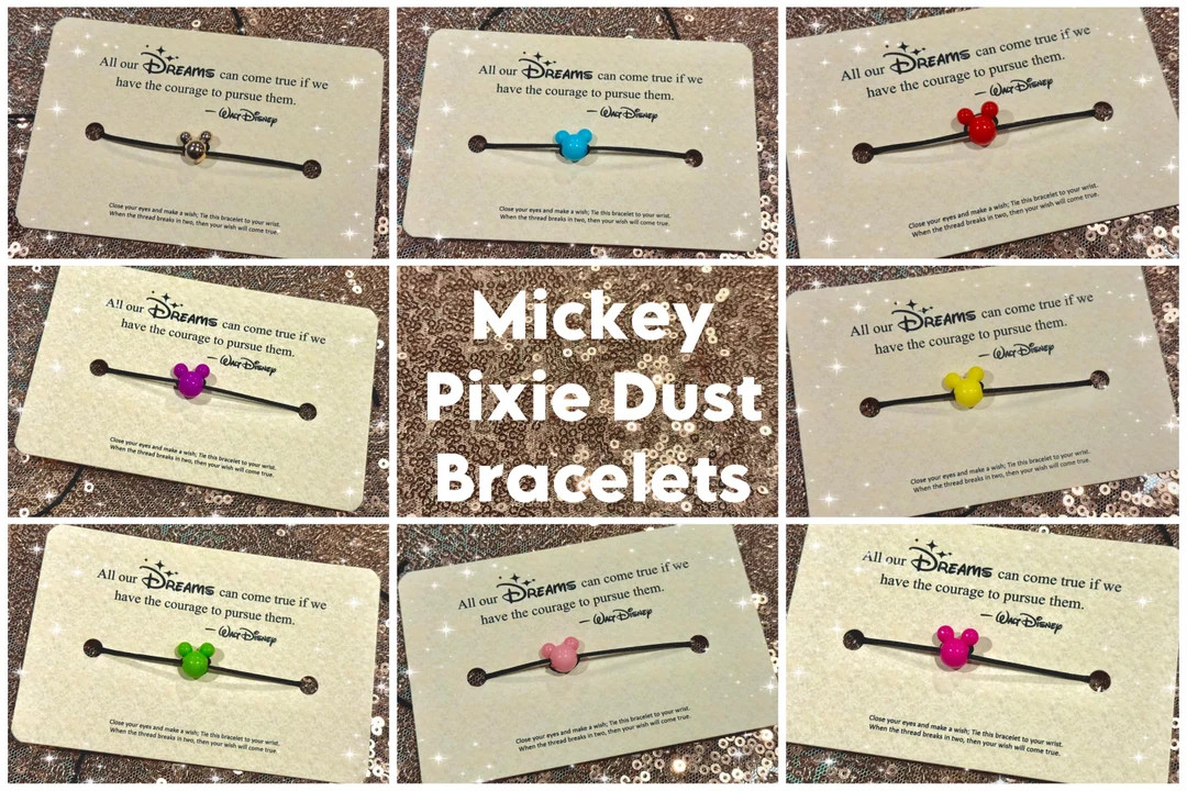 Walt Disney World Mickey Mouse Charm Wish Bracelet (pixie Dust Gifts/fish Extenders) - Etsy | Etsy (US)