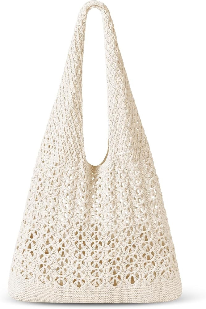 Sightor Crochet Tote Bag, Mesh Beach Bag Knit Summer Hobo Bag Vacation Boho Tote Bag for Women | Amazon (US)
