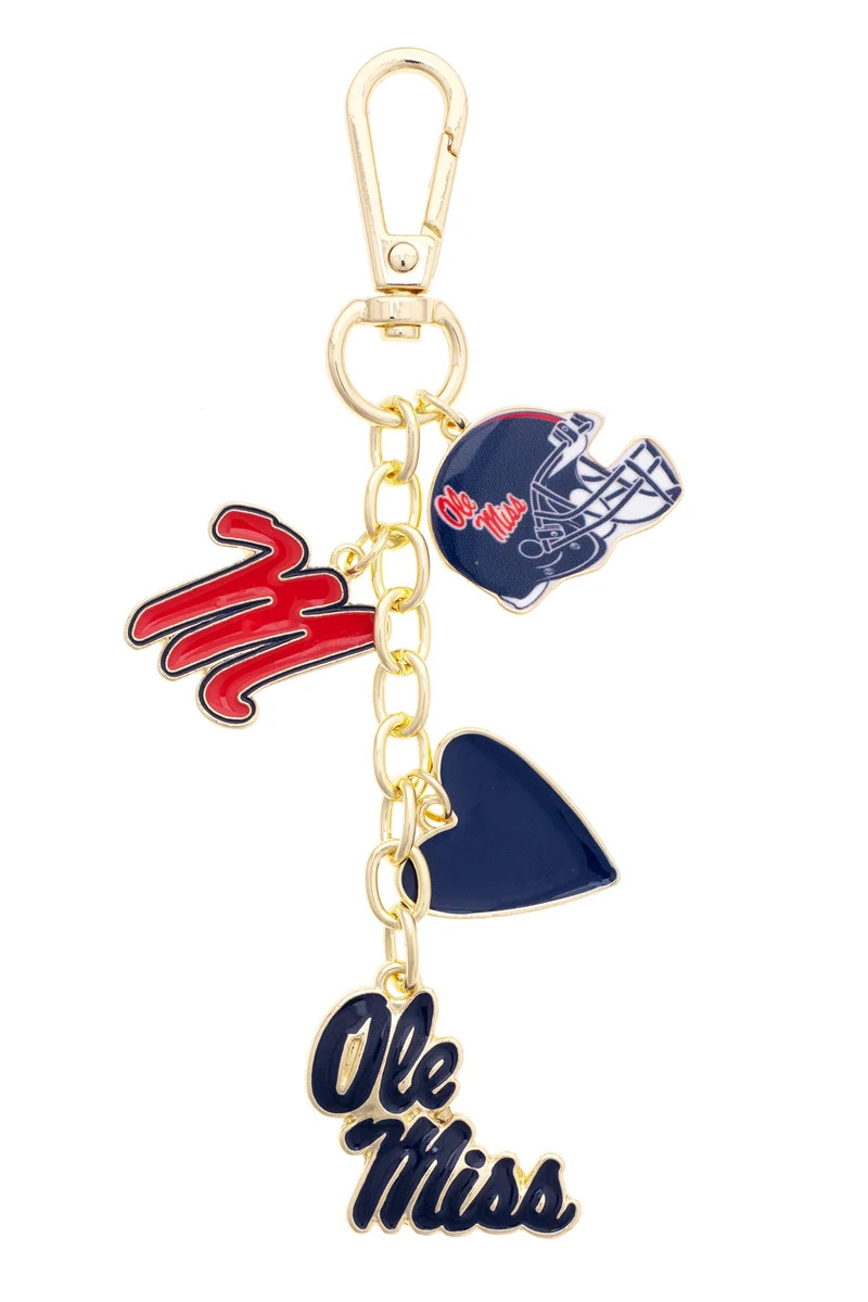 Ole Miss Rebels Heart Cluster Bag Charm | CANVAS