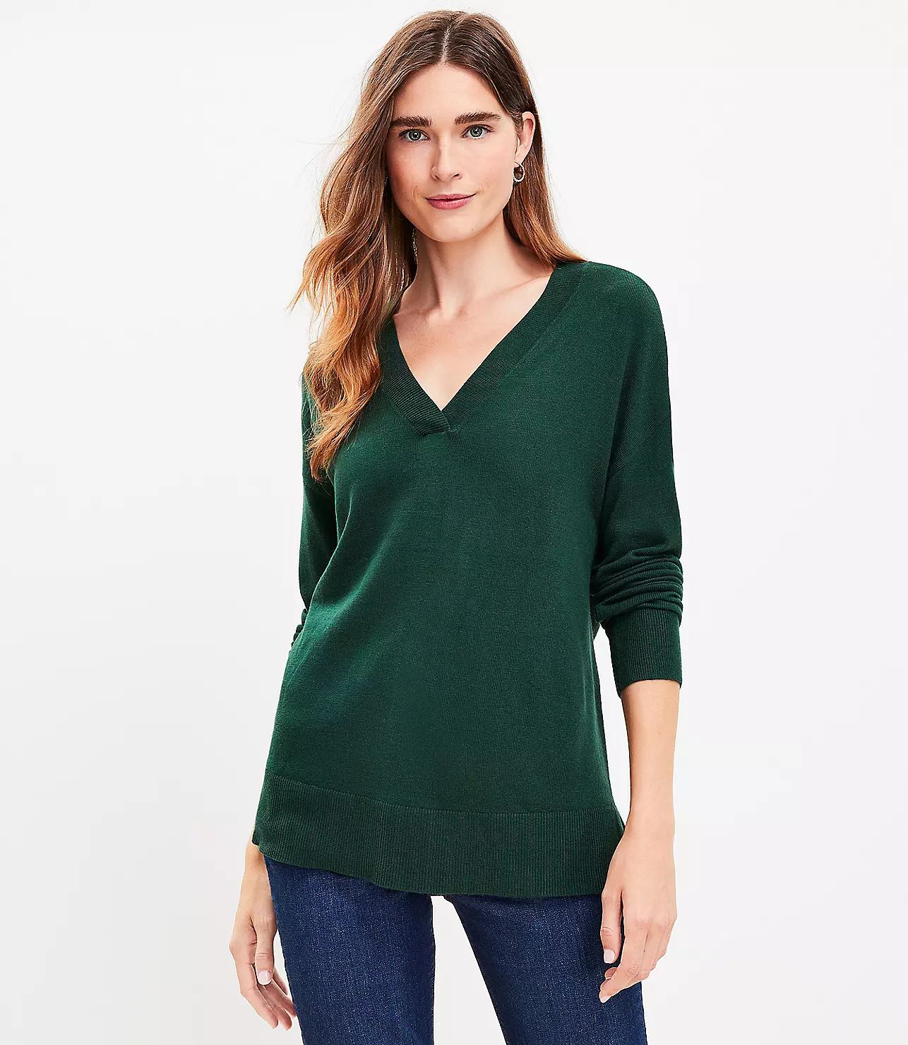 V-Neck Tunic Sweater | LOFT
