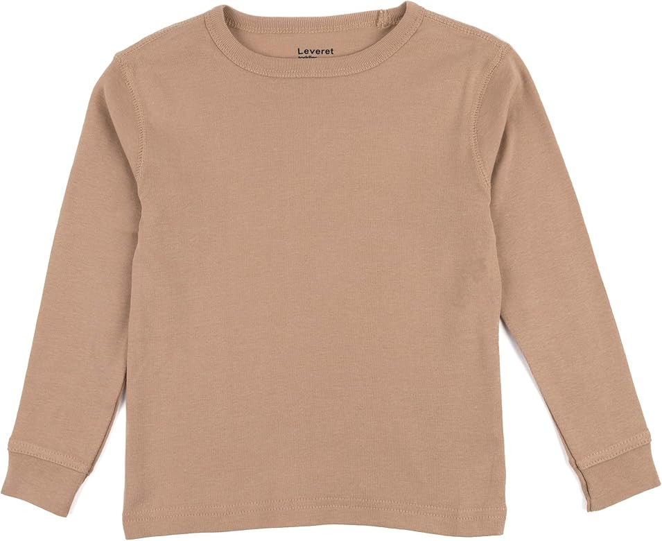Leveret Long Sleeve Boys Girls Kids & Toddler T-Shirt 100% Cotton (2-14 Years) Variety of Colors | Amazon (US)