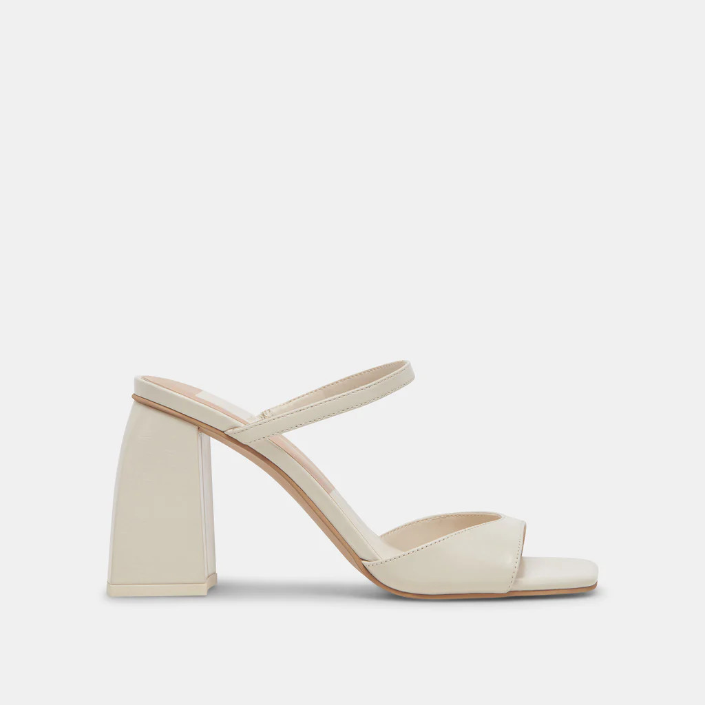 JEMMY HEELS IVORY CRINKLE PATENT | DolceVita.com