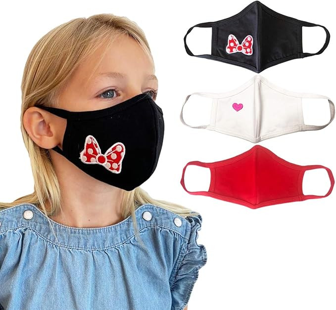 unik KIDS cloth Face Covering 3 Pack, 2 layers, Cotton Blend, Embroidered, Washable, Reusable,Mul... | Amazon (US)