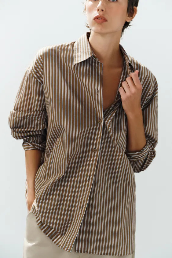 OVERSIZED STRIPED POCKET SHIRT | Zara US