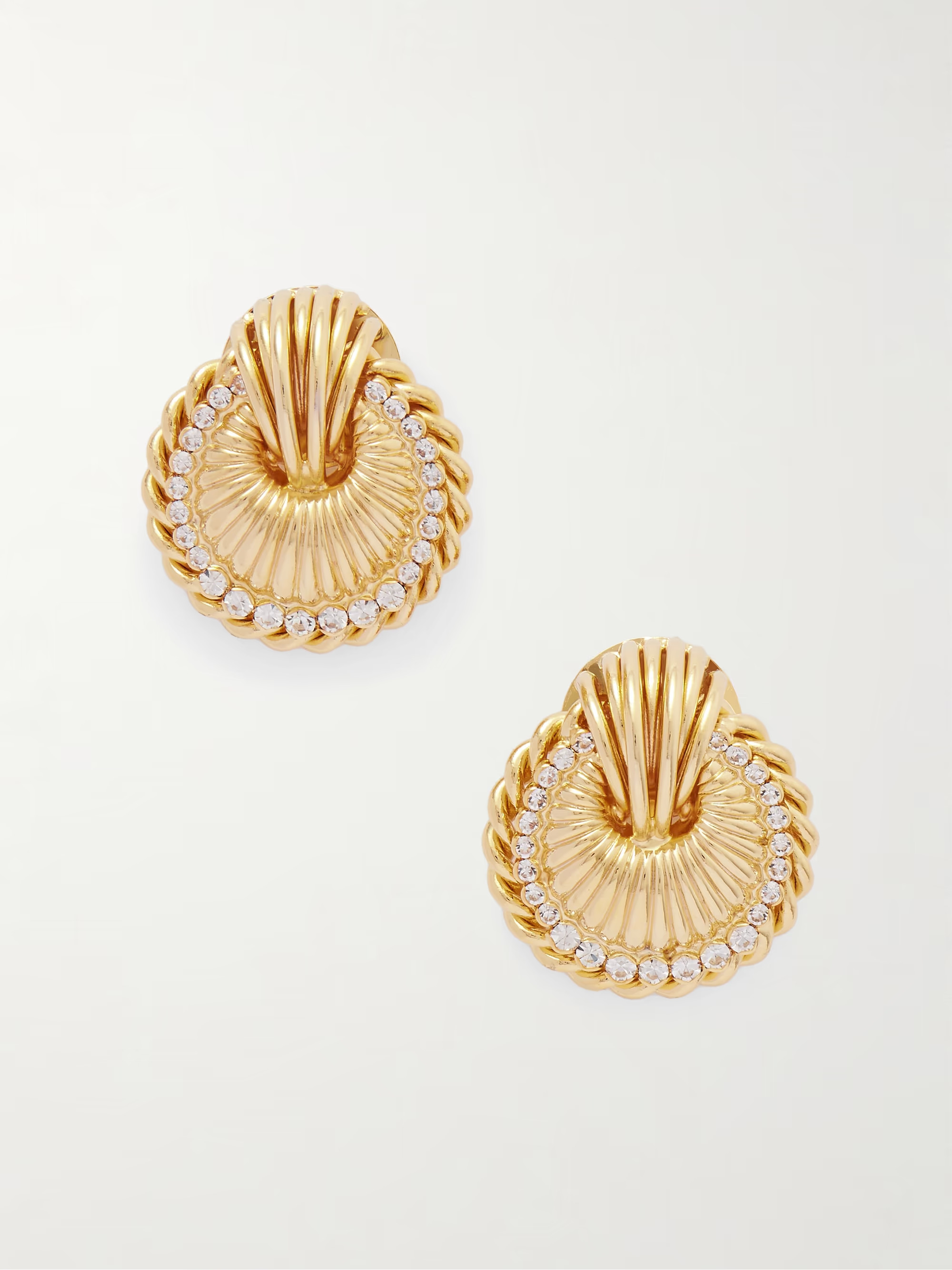 Crystal-embellished gold-tone clip earrings | NET-A-PORTER (UK & EU)