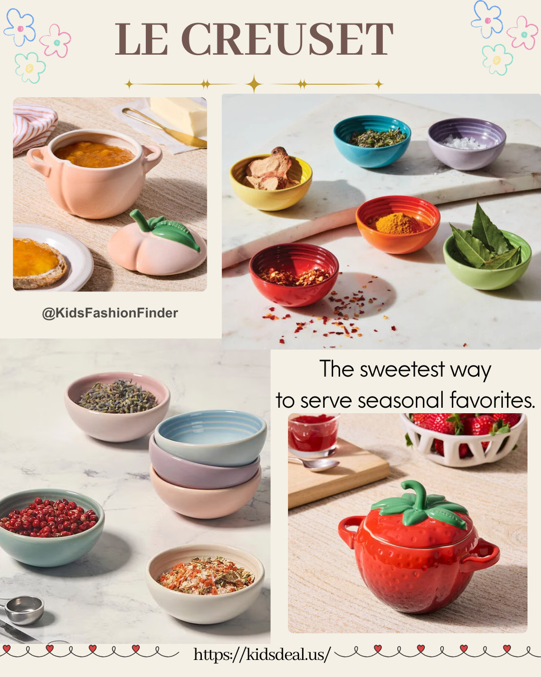 🍓✨ Le Creuset just got EVEN cuter!

The Set of 6 Stoneware Pinch Bowls is on sale 🙌
AND the new Fruit Mini Cocottes are absolutely adorable 🍑🫐🍓

Blueberry, strawberry & peach designs add the sweetest pop of color to your kitchen or table setting 💛
Perfect for serving dips, desserts, snacks & seasonal treats in style ✨

#LeCreuset #KitchenDecor #Cocotte #FruitCocotte #HomeAesthetic #KitchenInspo #LeCreusetCollection #CuteKitchen #HostessGift #MomFinds 🍓💛

#LTKMothersDay #LTKmomlife #LTKHome