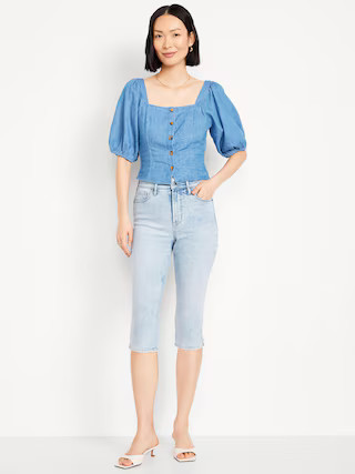 High-Waisted Rockstar Slim Capri Jeans | Old Navy (US)