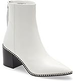 Steve Madden Women's Aquarius Ankle Boot, White Leather, 8 | Amazon (US)