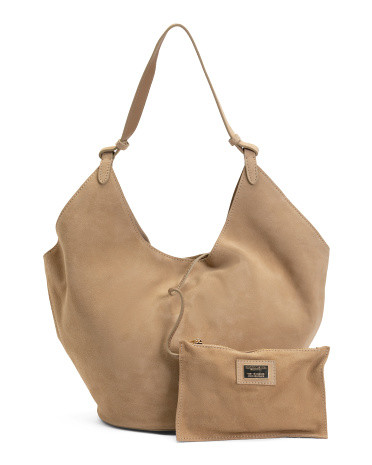 Suede Oval Bottom Hobo For Women, Leather/Suede | TJ Maxx