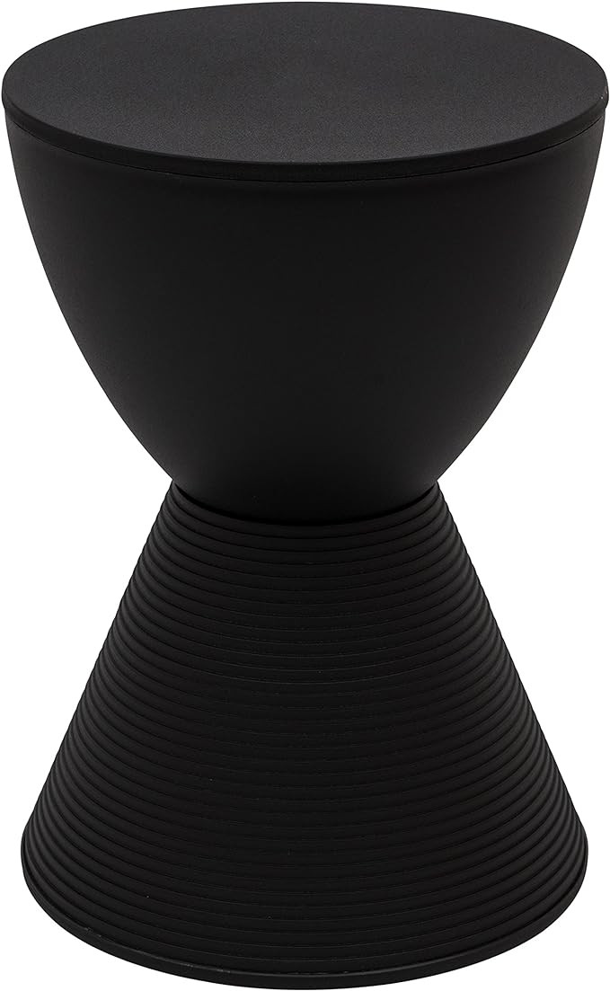 LeisureMod Modern Boyd Side Table Indoor and Outdoor Use, 16.75" H x 11.75" W x 11.75" D (Black) | Amazon (US)