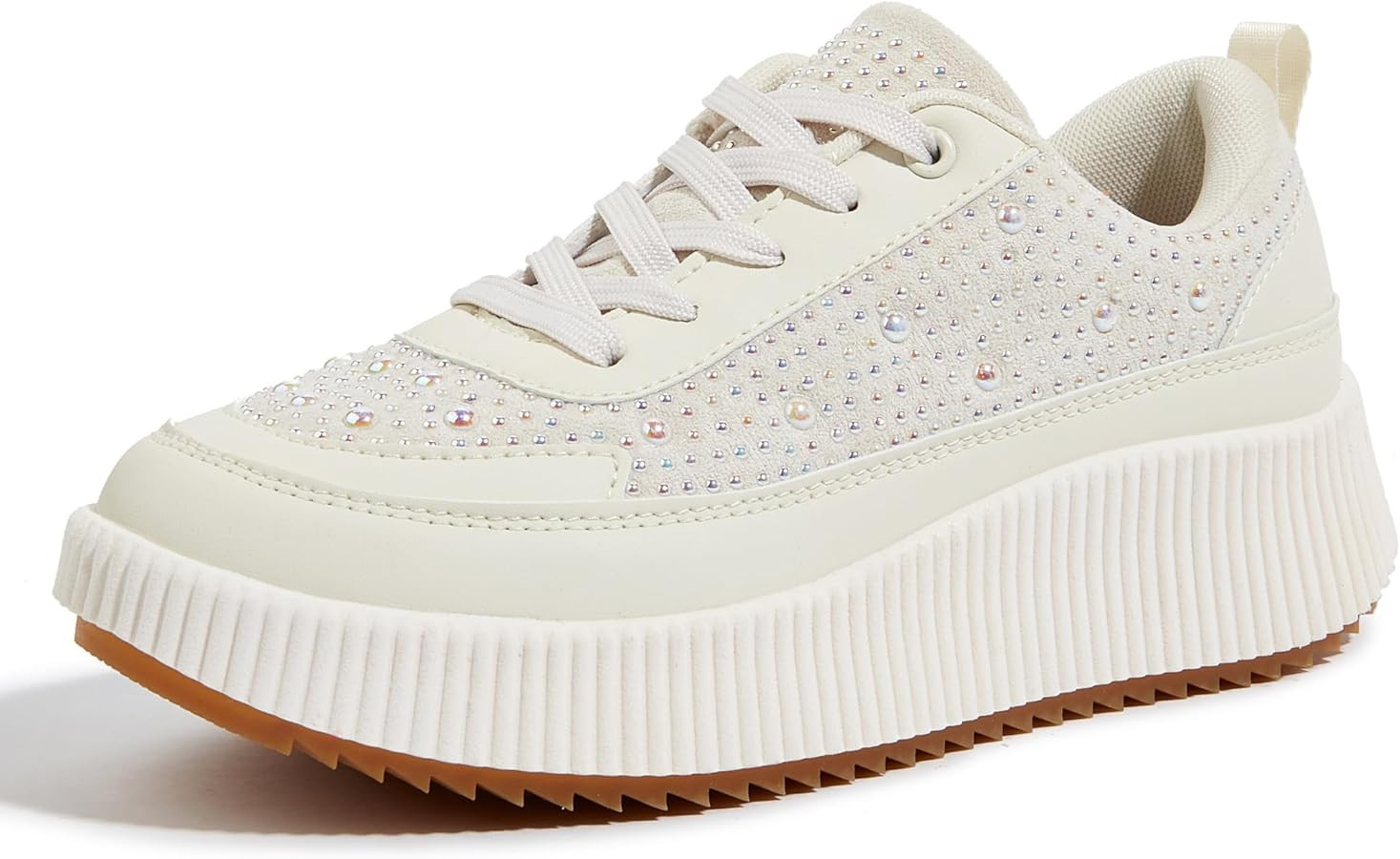 LUCKY STEP Women's Platform Sneakers Rhinestone Fashion Chunky Casual Sparkly Retro Braided Walki... | Amazon (US)