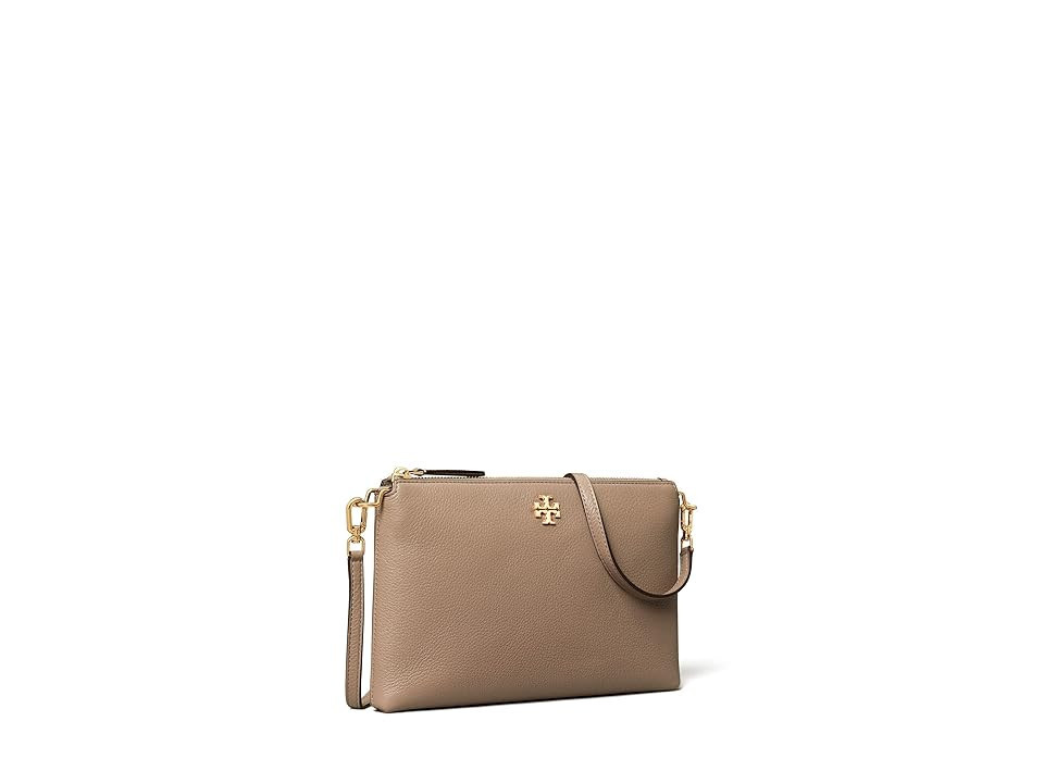 Tory Burch Kira Pebbled Wallet Crossbody (Gray Heron) Handbags | Zappos