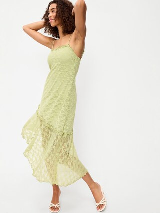 Fit & Flare Lace Midi Dress | Old Navy (US)