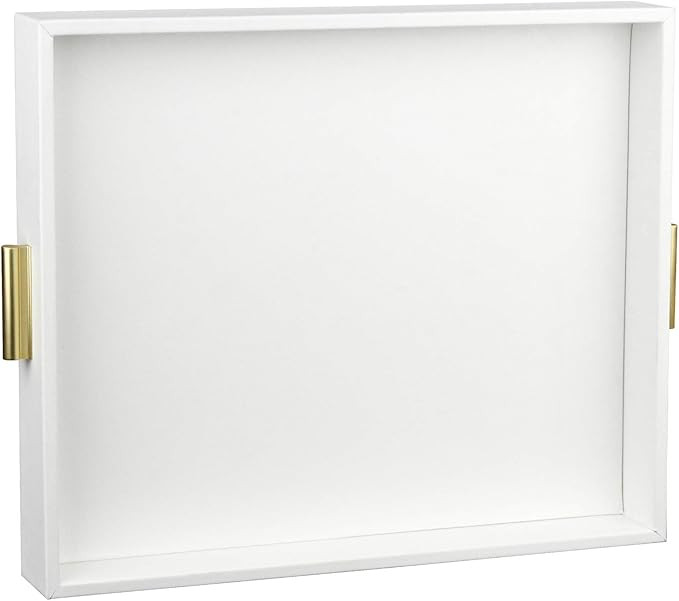 HofferRuffer Extra Large Serving Tray with Handles, Elegant Faux Leather Storage Decorative Tray ... | Amazon (US)