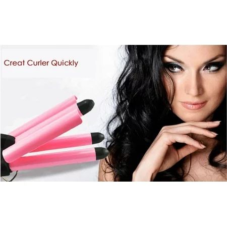 Curling Iron, 3 Barrel Hair Waver 19mm Stylish Fast Heating Hair Curlers with LCD Display Temperatur | Walmart (US)