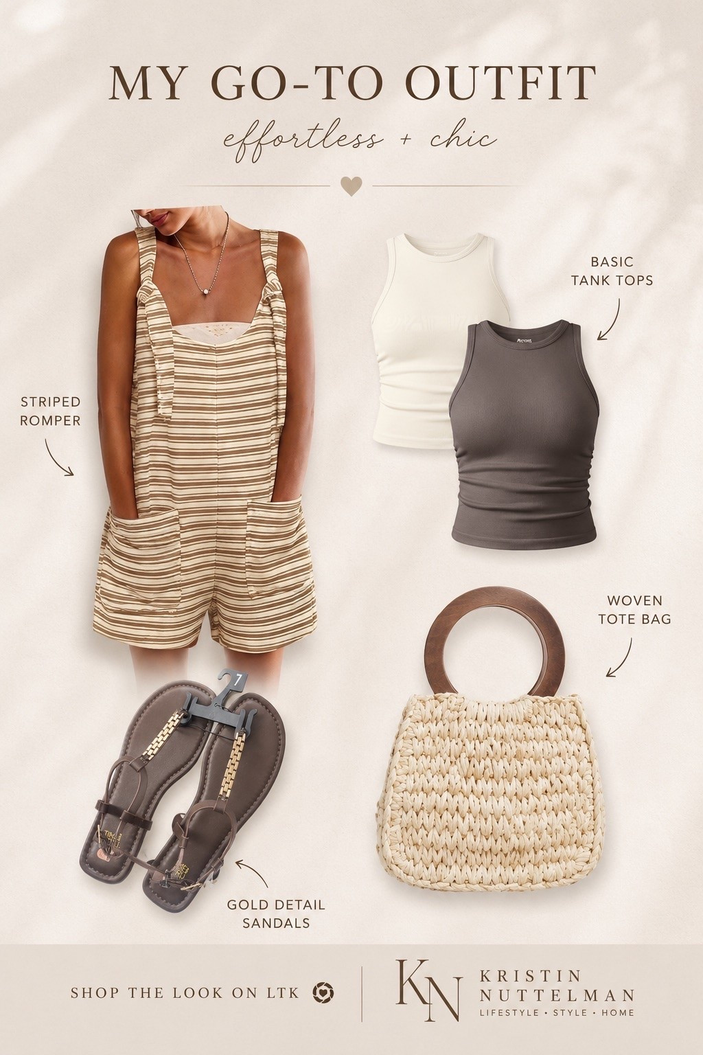 Summer neutrals are officially having a moment 🤎✨

This romper is one of those effortless throw-on-and-go pieces that still looks completely put together. Paired with the perfect basics, neutral sandals, and woven textures for that elevated everyday vibe I’m loving lately.

These are the kinds of pieces you’ll wear all summer long — comfy, flattering, and easy to style over and over again ☀️

Follow me on LTK for more luxe-looking finds without the luxe price tag 🤍

#LTKStyle #LTKFinds #LTKSummer #NeutralStyle #SummerStyle #EffortlessStyle #EverydayOutfit #CapsuleWardrobe #AmazonFashion #AmazonFinds #AffordableFashion #NeutralAesthetic #MinimalStyle #ChicStyle #CasualChic #MomStyle #SummerOutfitIdeas #FashionInspo #LTKUnder50 #LTKUnder100

#LTKootd #LTKU #LTKSeasonal