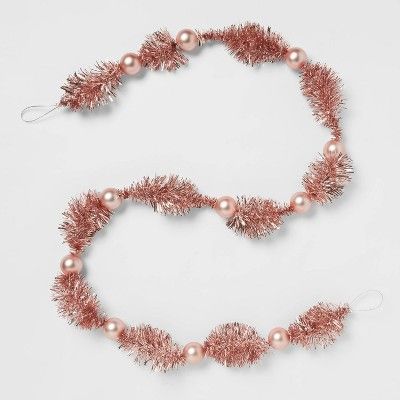 72" Christmas Decorative Tinsel Garland Pink - Threshold™ | Target