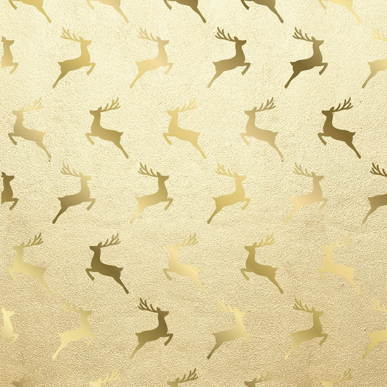 Gold Deer Premium Heavyweight Christmas Wrapping Paper, 25 sq ft, by My Texas House | Walmart (US)