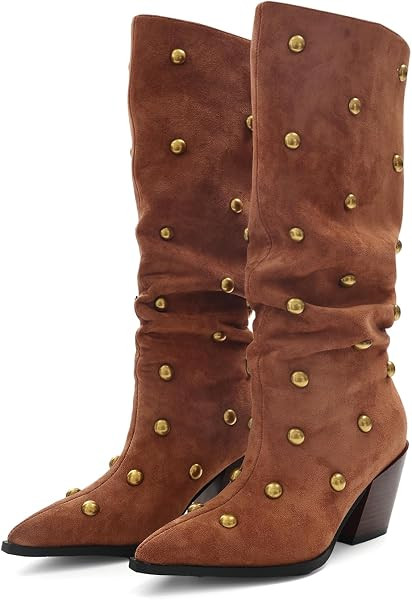Shoe'N Tale Slouchy Mid Calf Boots Women's Pointed Toe | Amazon (US)