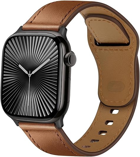 Leather Band for Apple watch Bands 44mm 45mm 46mm 49mm 40mm 41mm 38mm 42mm iWatch Bands for Men W... | Amazon (US)