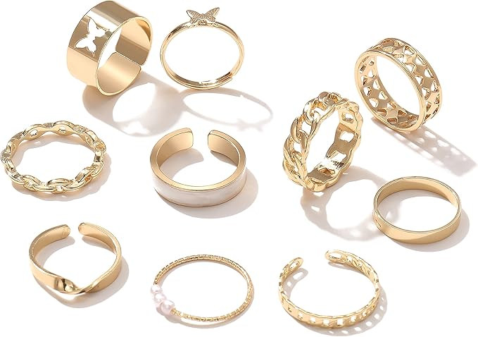 Gold Knuckle Rings Set for Women Girls ,Vintage Stackable Rings,FAXHION 6-10PCS Midi Rings,Bohemi... | Amazon (US)