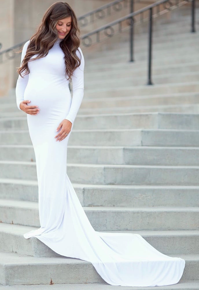 Turtleneck Pregnancy Gown with Train - Sexy Mama Maternity | Sexy Mama Maternity