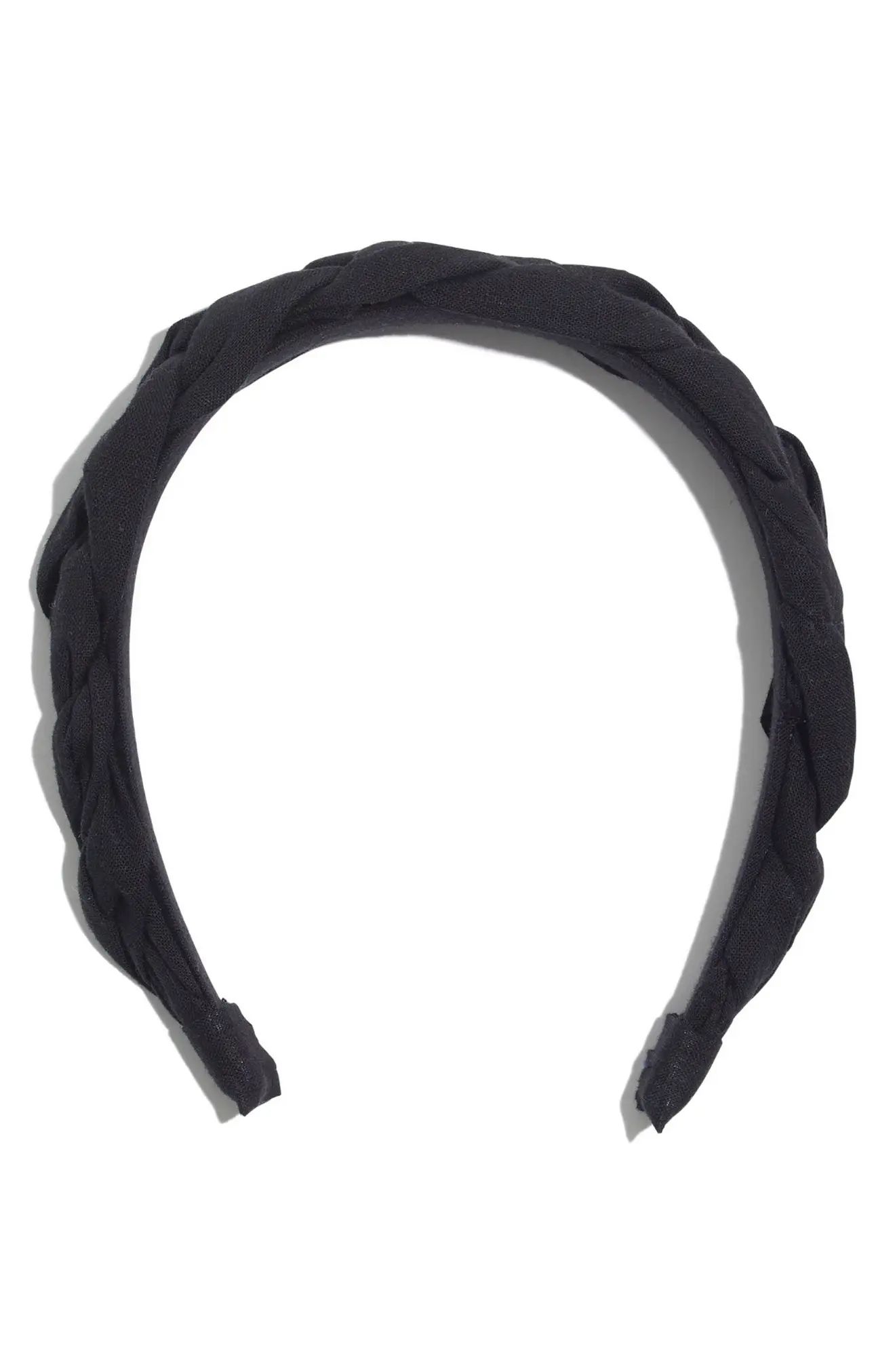 Madewell Puffy Braided Headband, Size One Size - Black | Nordstrom