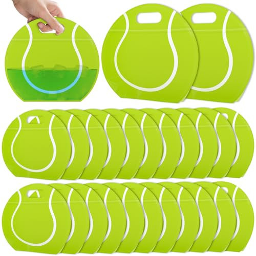 AKAIXI 24pcs Tennis Gift Bags with Handles Reusable Sealed Stand-Up Snack Bags, Tennis Themed Party Favors Birthday Supplies for Team Practice/Game Day, Gifts for Tennis Lovers, Players, Coaches | Amazon (US)