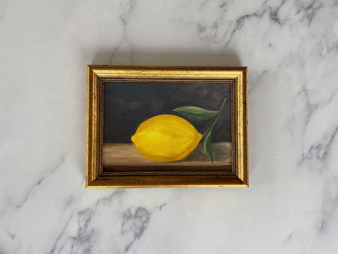 LEMON 12 Art Print Unframed Oil Painting Print Still Life Original Art Small Still Life Painting ... | Etsy (US)