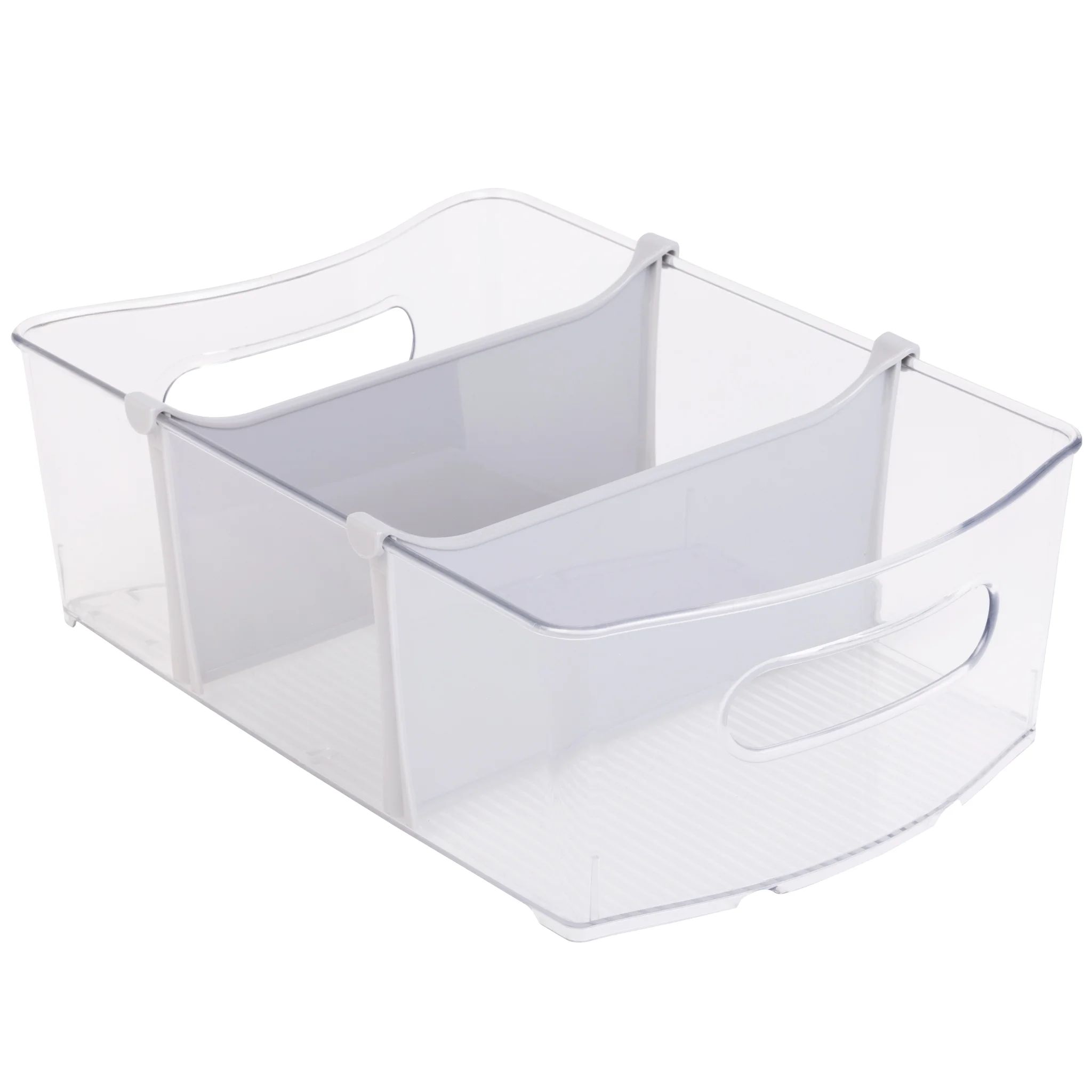 Mainstays Closet and Laundry Organizer Bin with Removable Dividers -  12" L x 8" W - Clear | Walmart (US)