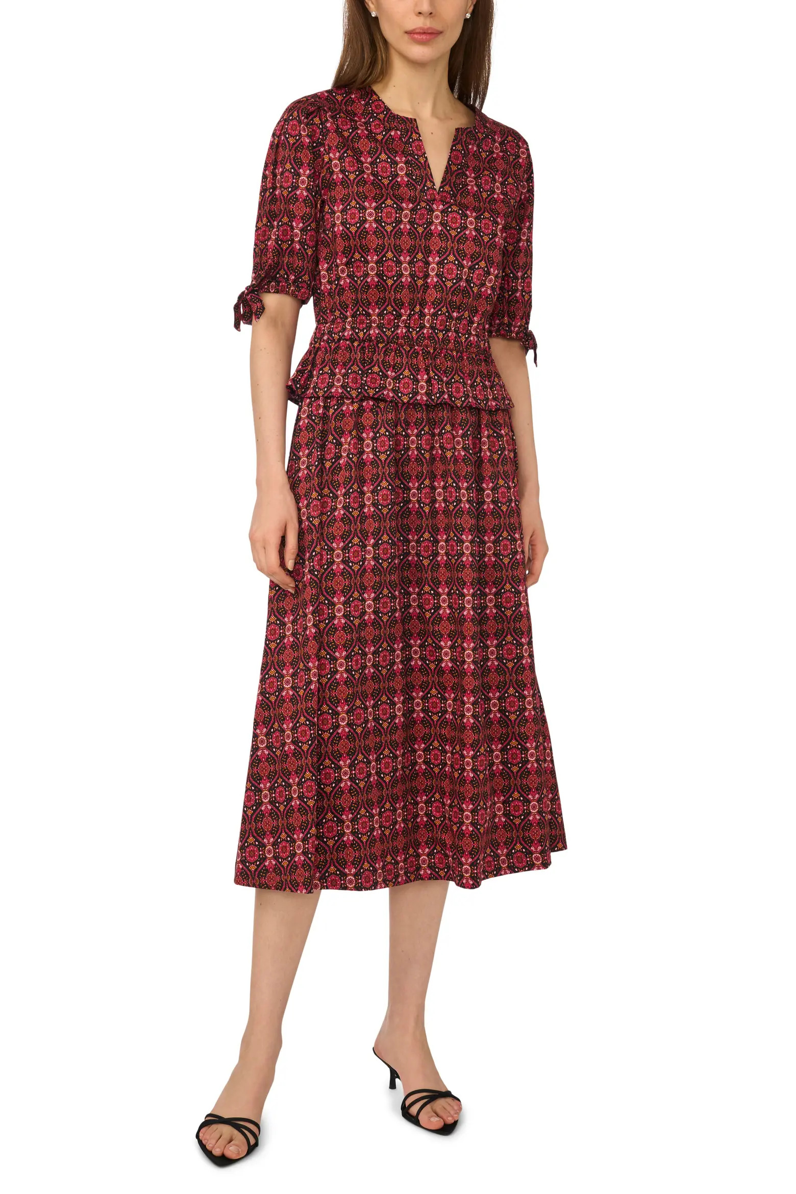 Print Stretch Cotton Midi Skirt (Women) | Nordstrom | Nordstrom