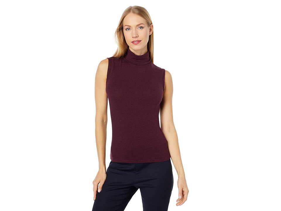 Vince Sleeveless Turtleneck Tee (Deep Plum Wine) Women's Blouse | Zappos