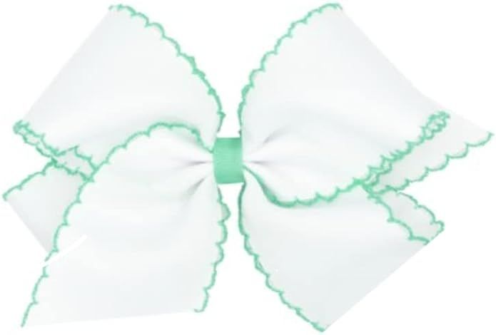 Wee Ones Girls' Medium Classic Grosgrain Moonstitch Hair Bow on a WeeStay Clip | Amazon (US)