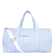 oasis blue gingham weekender bag | minnow