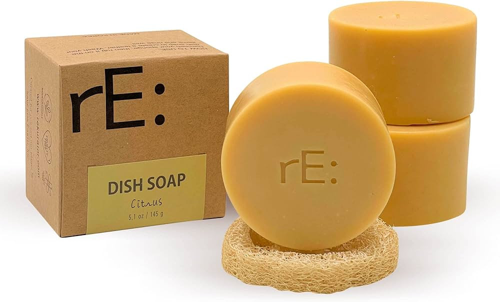 RE: Dish Washing Soap Bars Value Pack (Loofah holder sponge included) - palm oil free, eco friend... | Amazon (US)