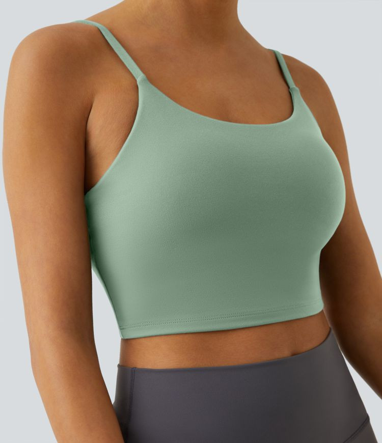 Basic Padded Workout Cropped Low Support Tank Top A-C Cups | HALARA